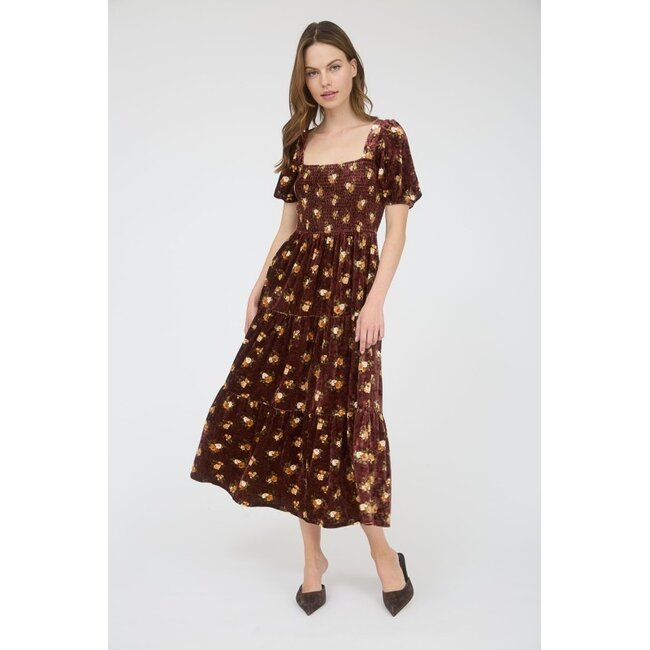 Mimi Floral Velvet Dress