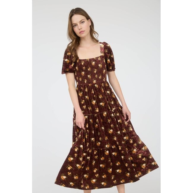 Mimi Floral Velvet Dress