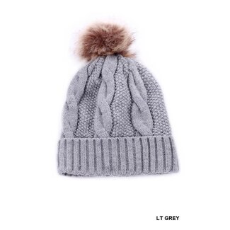 Cable Pom Beanie