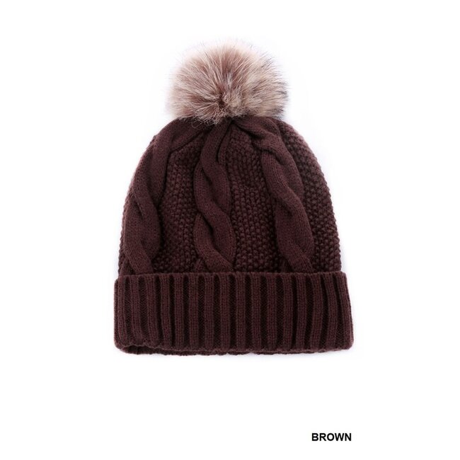 Cable Pom Beanie
