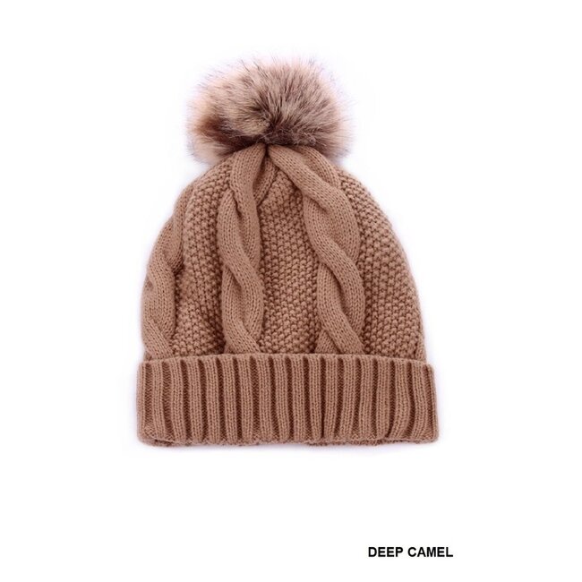 Cable Pom Beanie