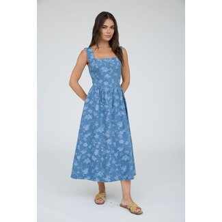 Piper Floral Denim Dress