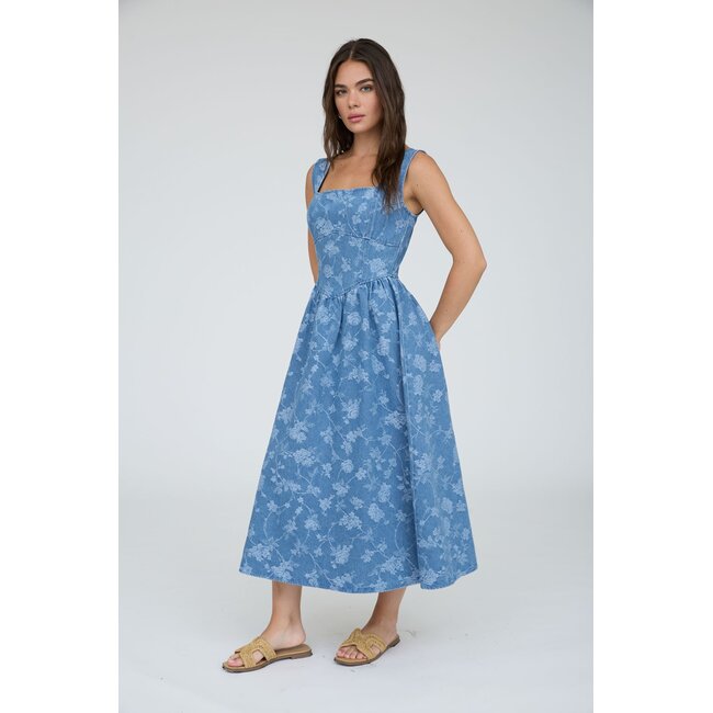 Piper Floral Denim Dress