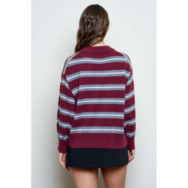 Crimson Stripe Knit