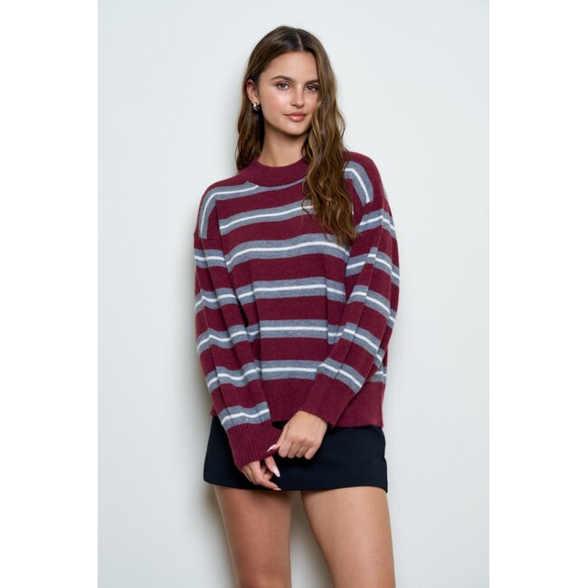 Crimson Stripe Knit