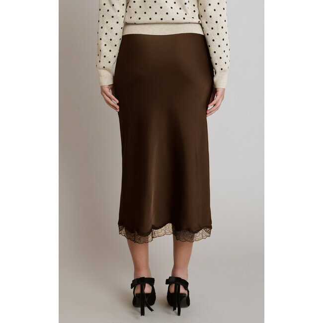 Chocolate Satin Skirt