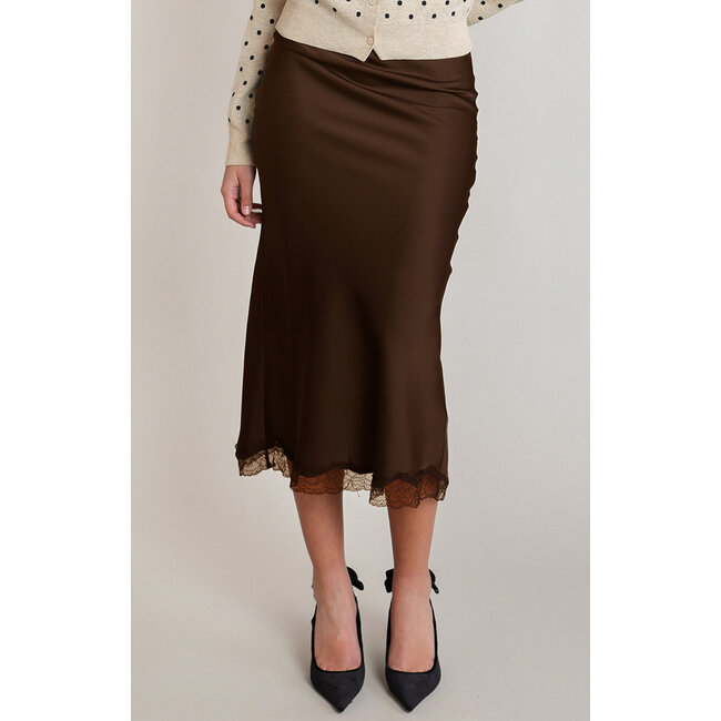 Chocolate Satin Skirt
