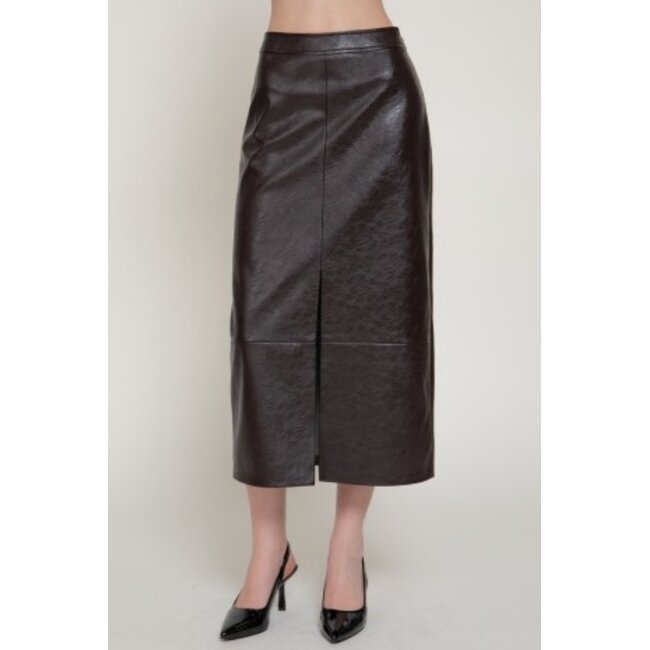 Libra Faux Leather Skirt