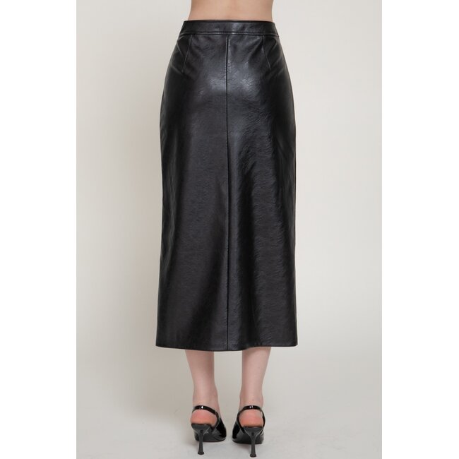 Libra Faux Leather Skirt