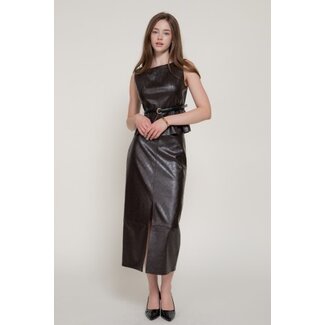 Libra Faux Leather Skirt