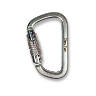 Climb Tech Double Action Oval D Steel Carabiner