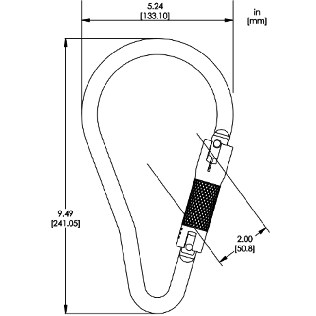 PenSafe Kwiklock Scaffold Hook Carabiner ANSI Steel
