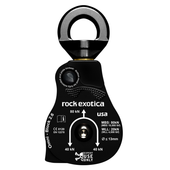 Rock Exotica Omni-Block Single Sheave Swivel Pulley