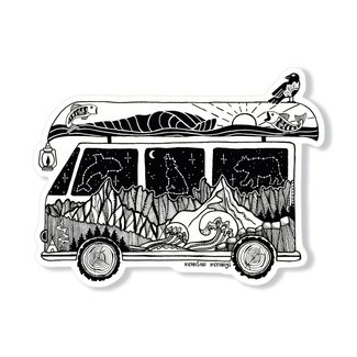 Mountain Mornings Camper Van Sticker