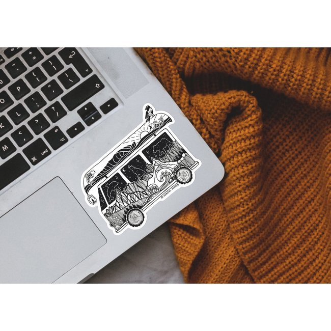 Mountain Mornings Camper Van Sticker