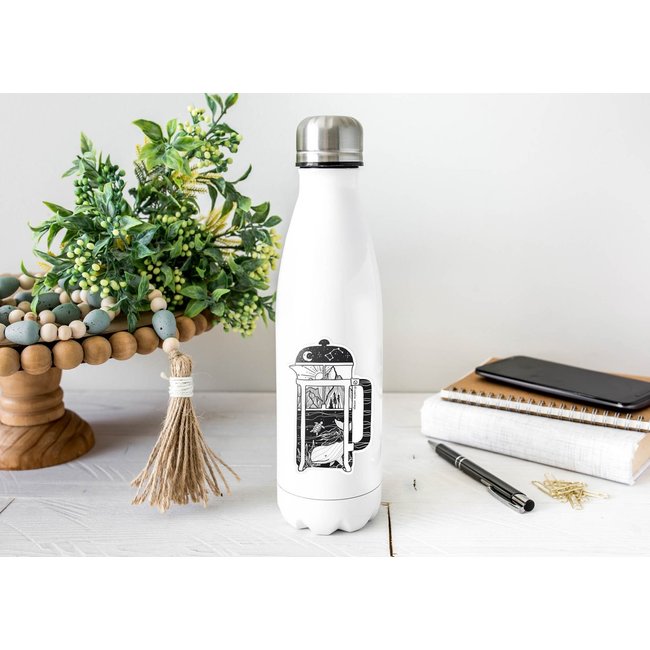 Mountain Mornings French Press Sticker