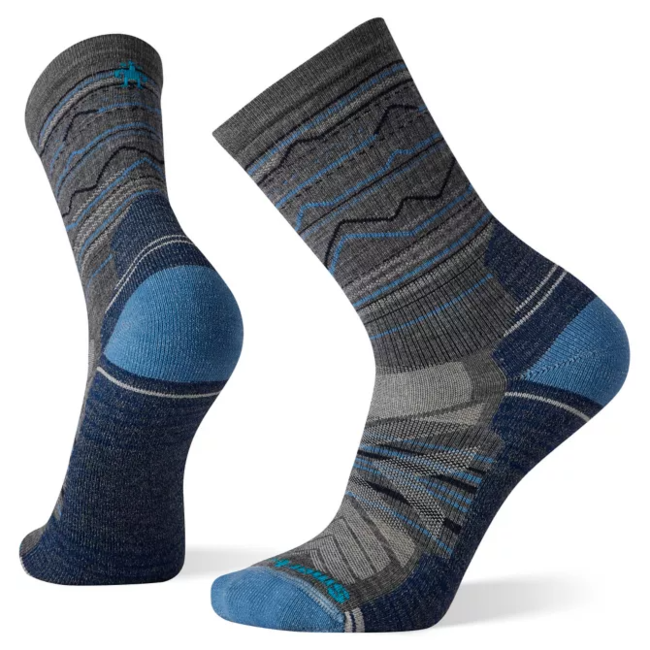 Smartwool Men's Hike Light Cushion Mountain Range Pattern Crew Socks