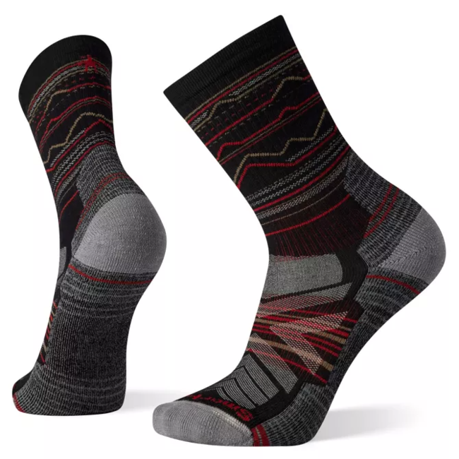 Smartwool Men's Hike Light Cushion Mountain Range Pattern Crew Socks