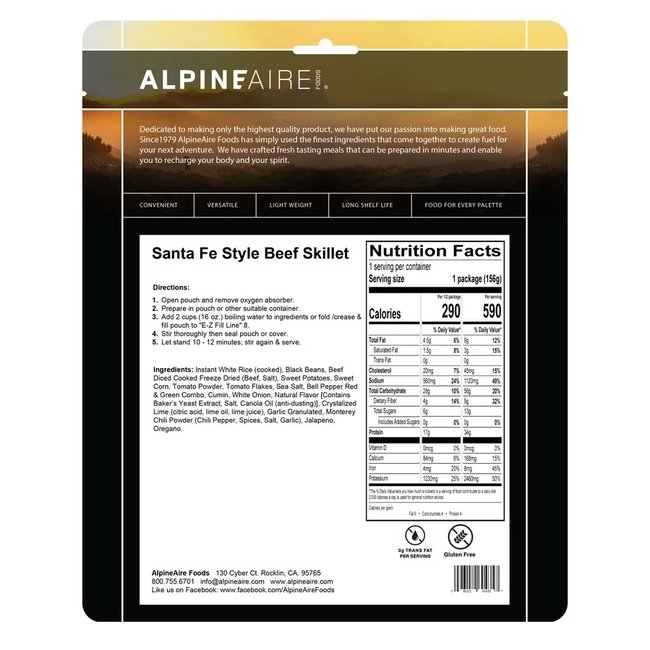 AlpineAire Foods Santa Fe Beef Skillet