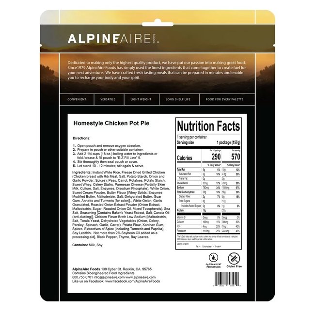 AlpineAire Foods Homestyle Chicken Pot Pie