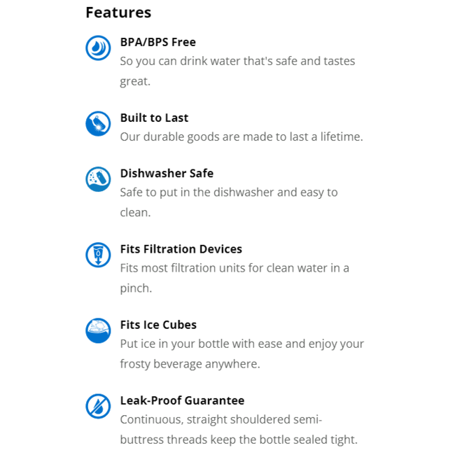 Nalgene Sustain 32oz / 1L Wide Mouth Bottle