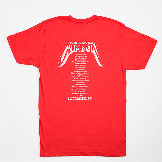 Climb On Equipment Unisex Tour of Excuses Tee