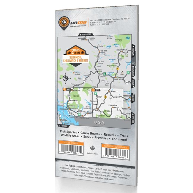 Backroad Mapbooks Squamish, Chilliwack, & Merritt BC Waterproof Map