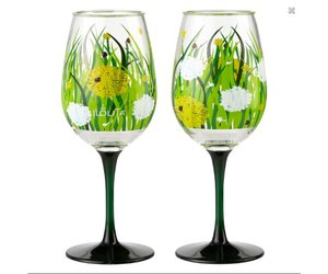 Wildflower Wine Glasses Set of 2