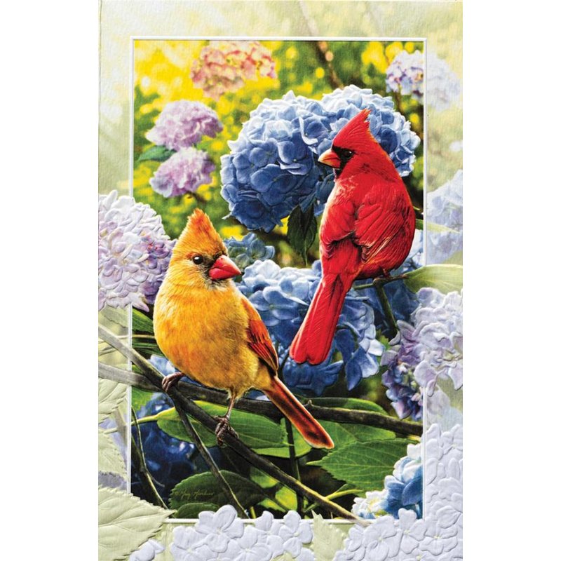 Friendship  -  "Cardinals in Hydrangea" Pumpernickel Press 50543