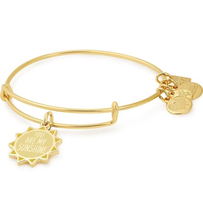 You Are My Sunshine Charm Bangle - Shiny Gold Alex and Ani - CBD18YAMS01SG B2