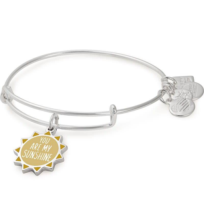 You Are My Sunshine Charm Bangle Shiny Silver Alex And Ani You Are My Sunshine Charm Bangle
