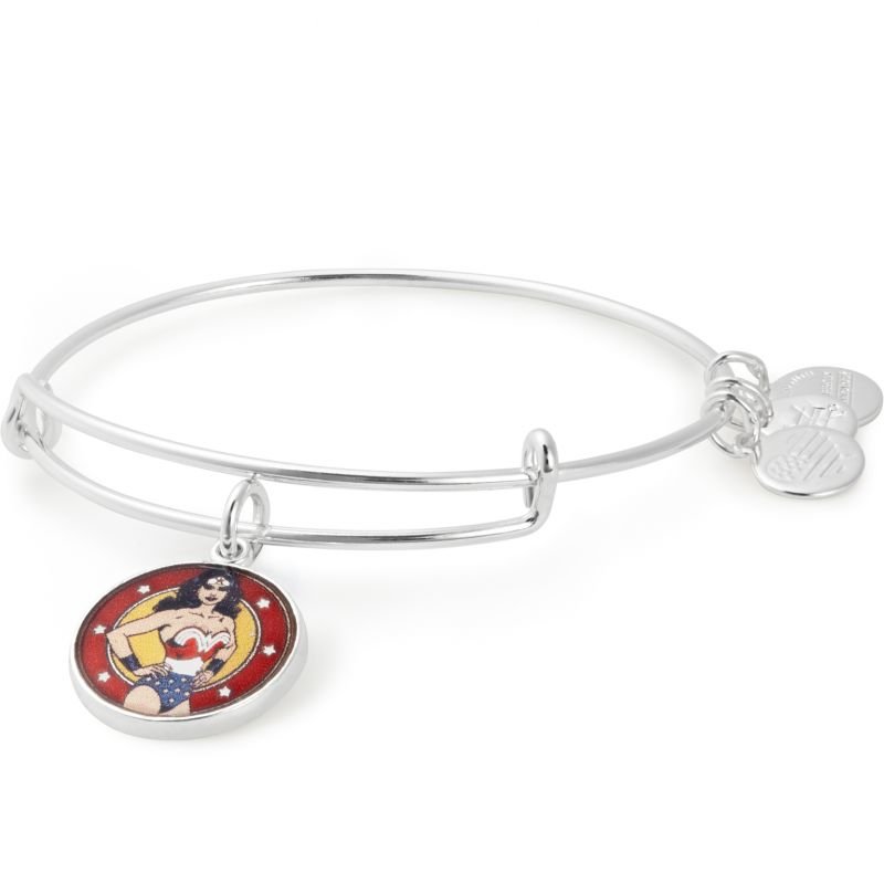 Wonder Woman Charm Bangle - Shiny Silver Alex and Ani - AS17WW02SS