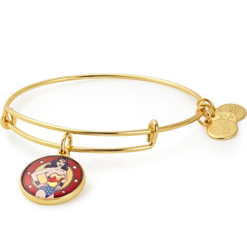 Wonder Woman Charm Bangle - Shiny Gold Alex and Ani -AS17WW02YG