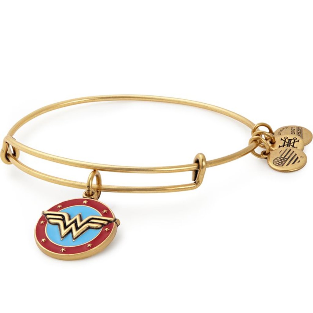 Wonder Woman Logo Charm Bangle - Rafaelian Gold Alex and Ani - AS17WW01RG