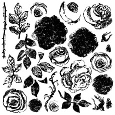 Iron Orchid Designs Iron Orchid Designs - Painterly Roses Decor Stamp 12"x12"- DEC-STA-PAI