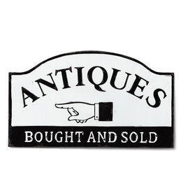 Antiques Bought and Sold Metal Sign