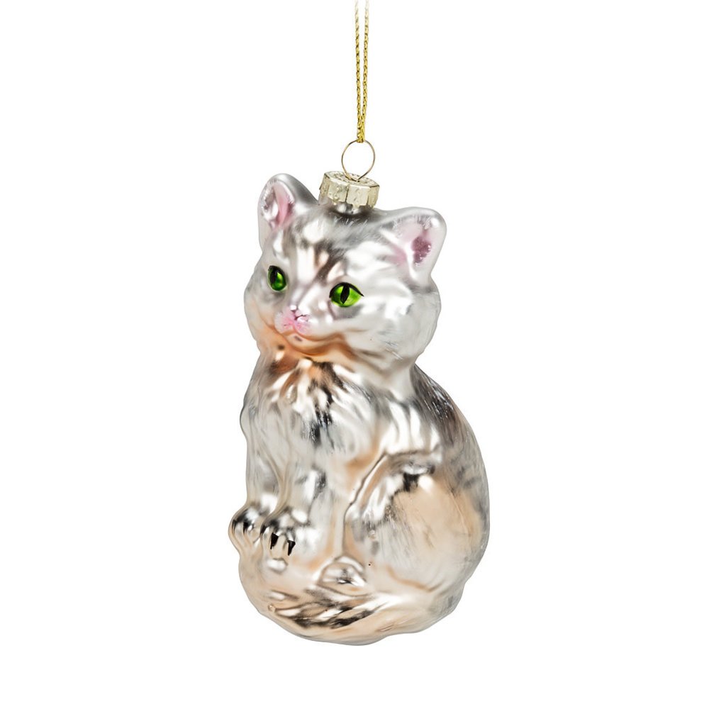 Glass Kitten Ornament - B13