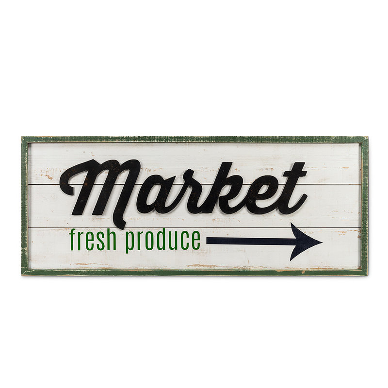 Market Fresh Produce Wood Sign