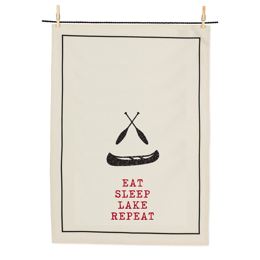 Eat, Sleep Canoe Tea Towel