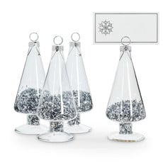 Glitter Tree Glass Placecard Holder Set of 4 - B25B24