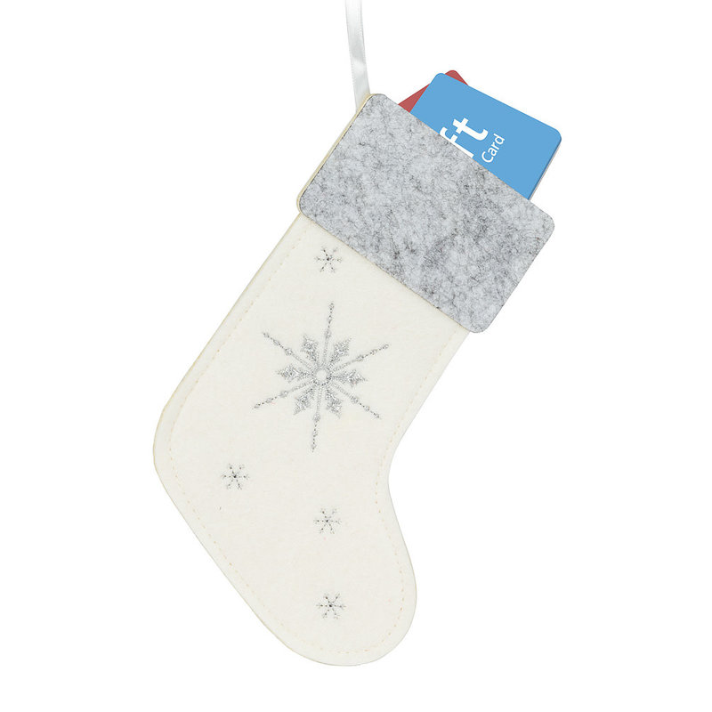 Silver Flake Stocking Pocket Ornament