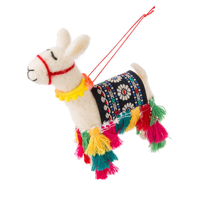 Llama with Tassels Ornament