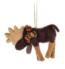 Moose with Scarf Ornament