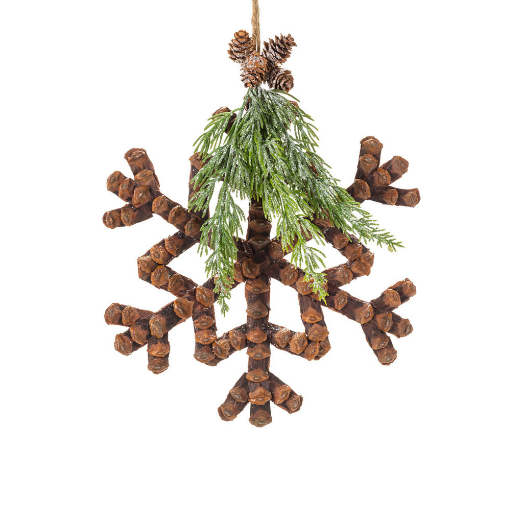 Pinecone & Bough Snowflake Ornament B4-50