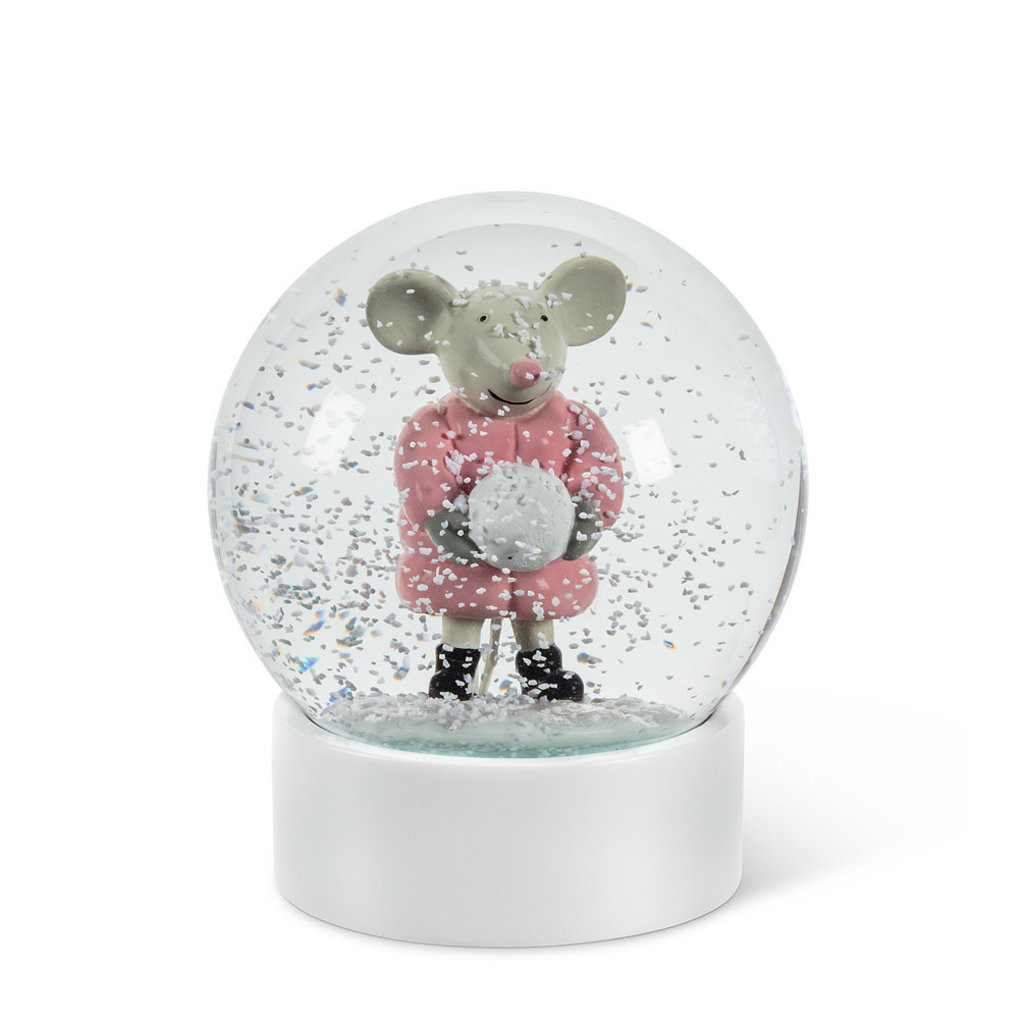 Mouse with Snowball Snow Globe