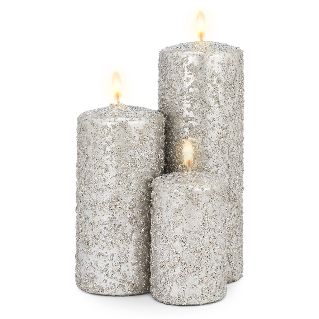 Silver Medium Icy Candle