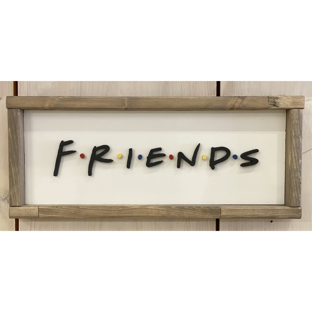 Friends Wood Pebble Tree Sign 5.25" High x 15.5" Wide