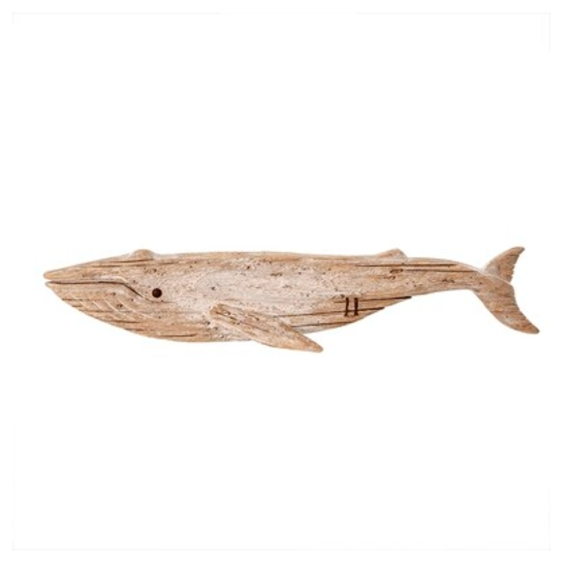 Whitewash Driftwood Whale Art