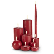 Set of 3 Red Pillar Candles 2.8" x 6"