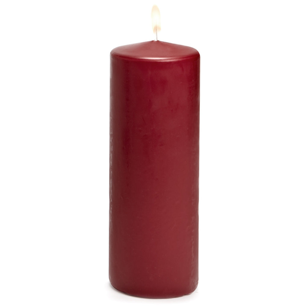 Set of 3 Red Pillar Candles 3 2.8" x 8"